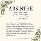 Absinthe Matchbook Cover, Vintage Art Nouveau Poster Collectible, Home Decor for Candles & Incense