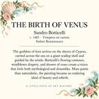 Birth of Venus Matchbook, Botticelli Art Collectible, Vintage Matchbook Cover, Renaissance Home Decor