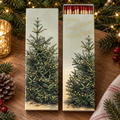Oh, Christmas Tree Matchbox – Gold Foil Green Extra-Long Candle Matches