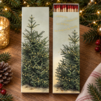 Oh, Christmas Tree Matchbox – Gold Foil Green Extra-Long Candle Matches