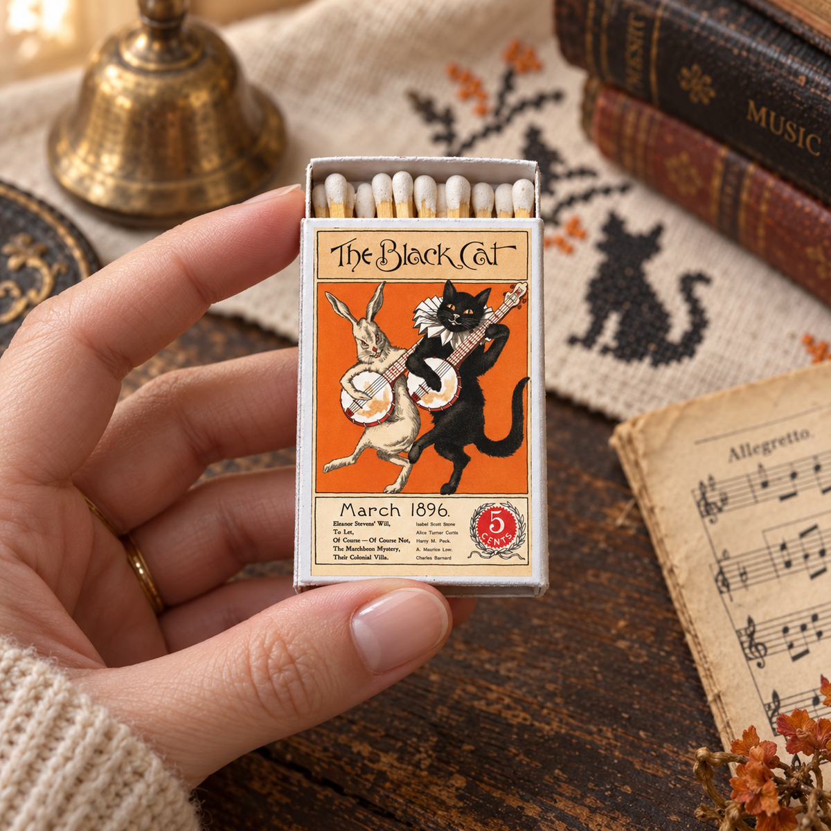 Black Cat Magazine Matchbook, Vintage Pulp Magazine Collectible, Retro Matchbook Cover, Cat Lover Decor, Candle Lighting Accessory, Ephemera Gift
