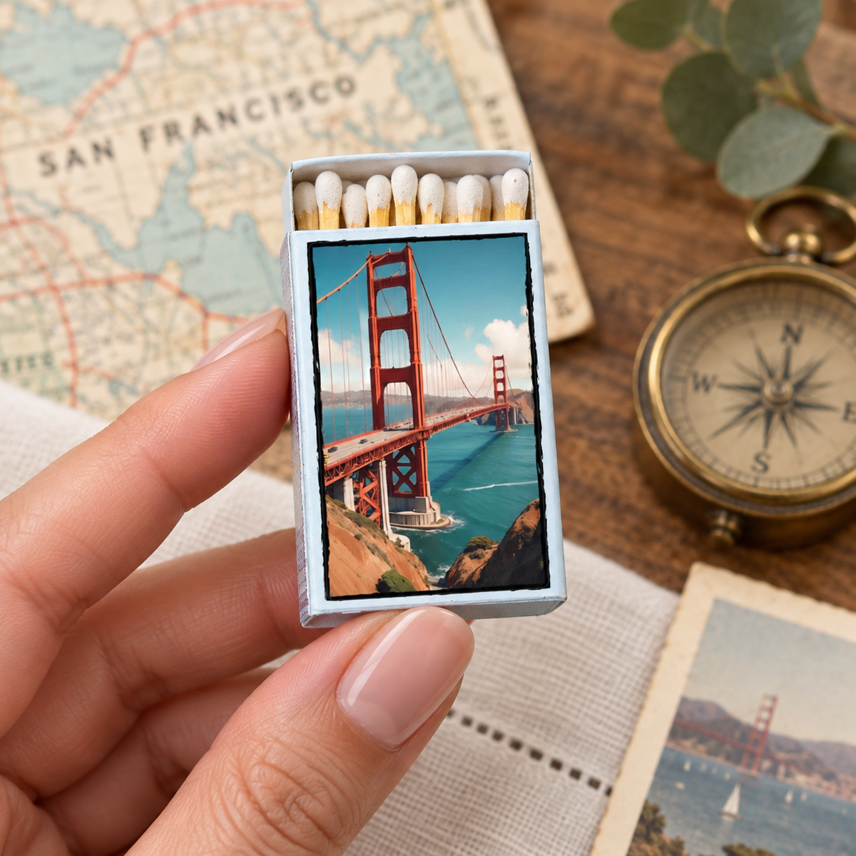 Golden Gate Bridge Matchbox – San Francisco Souvenir, Vintage Travel Matches, California Gift