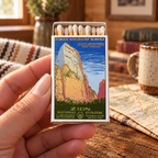 Zion National Park Matchbox – Vintage Travel Poster Matches, Utah Souvenir, Outdoorsy Gift