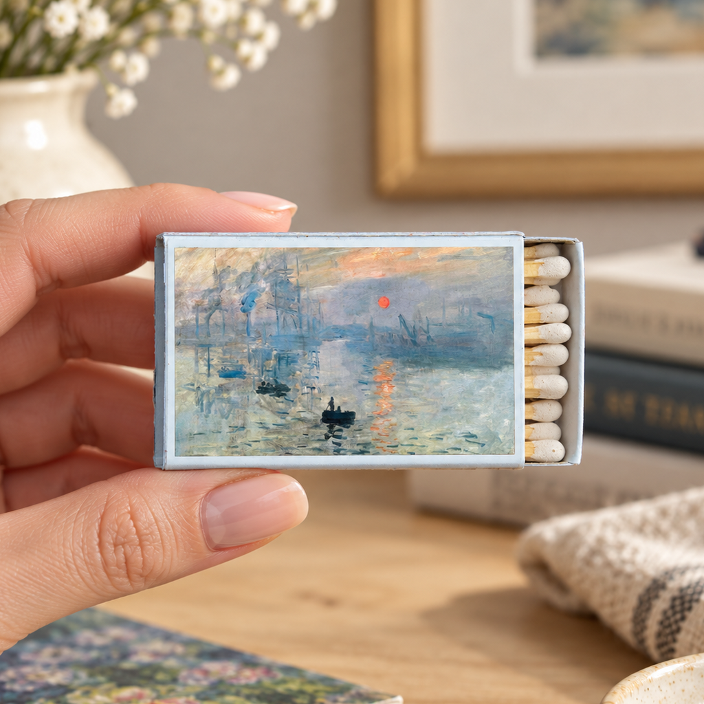 Monet Impression, Sunrise Matchbox – Impressionist Art Matches, Museum Lover Gift