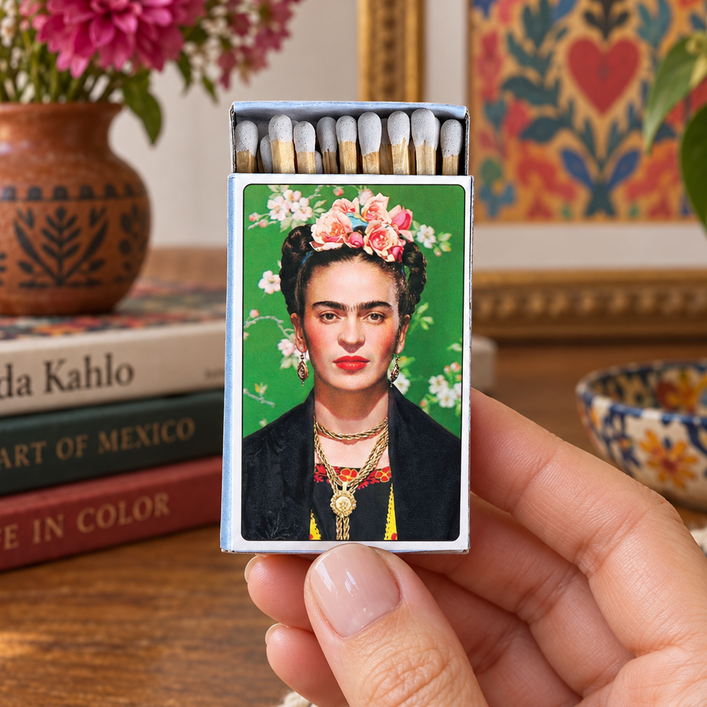 Frida Kahlo Matchbox – Mexican Art Matches, Colorful Artist Gift, Eclectic Home Décor