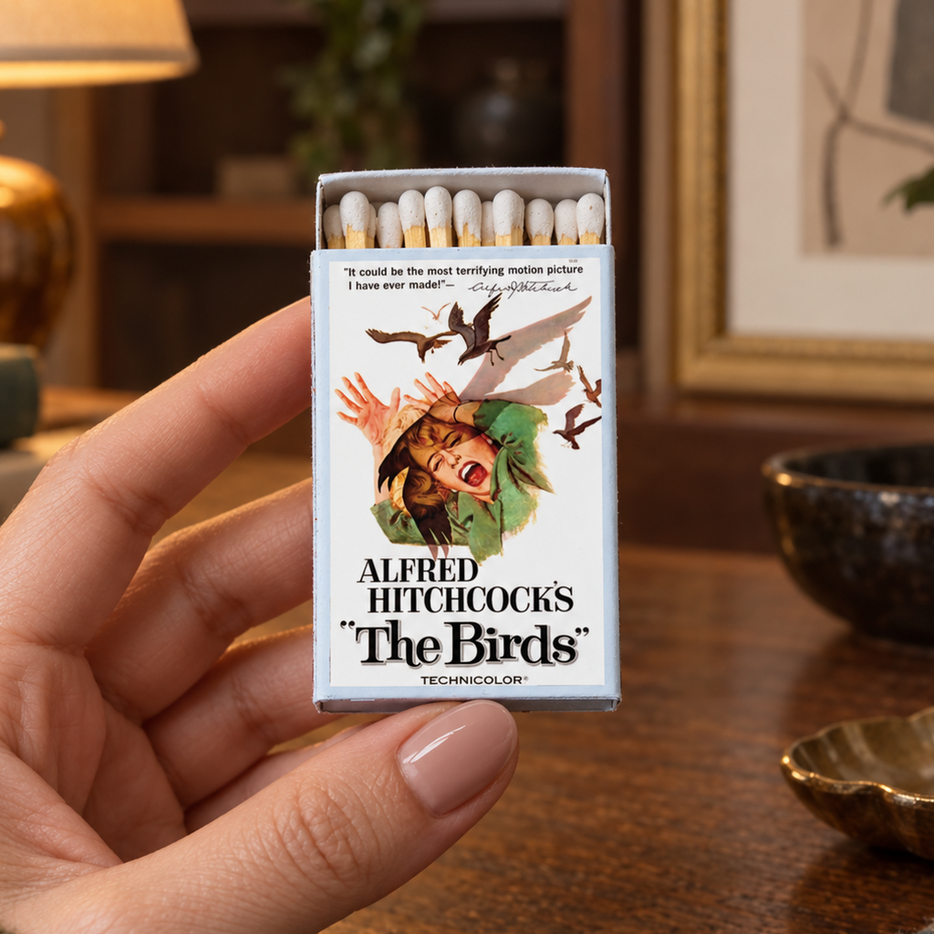 The Birds Movie Matchbox – Classic Thriller Matches, Alfred Hitchcock Film Gift