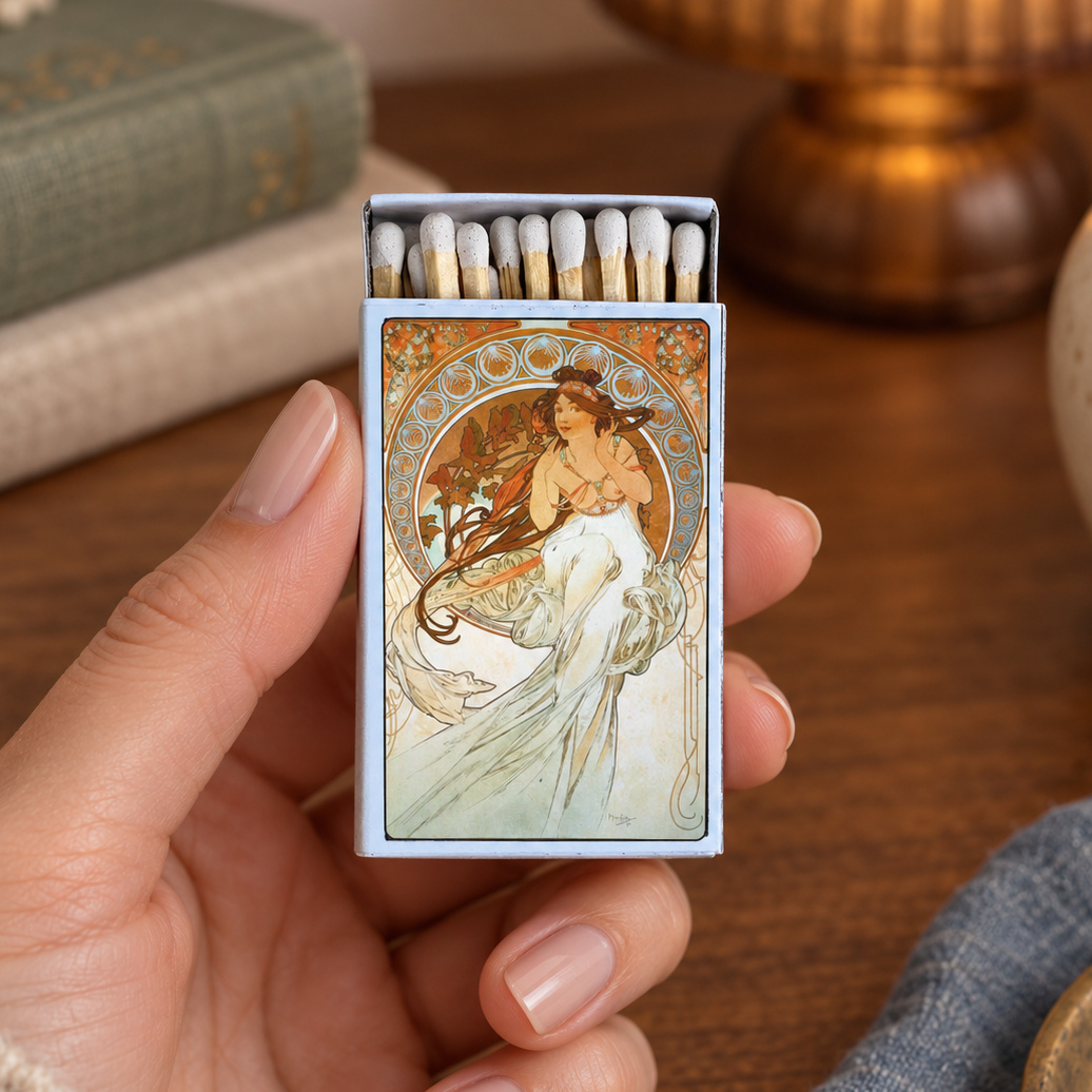 Mucha Art Matchbook, Music Print Collectible, Vintage Matchbook Cover, Art Nouveau Home Decor