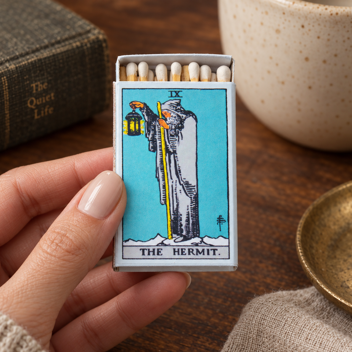 Vintage Tarot Hermit Matchbook, Mystical Occult Home Decor Accessory