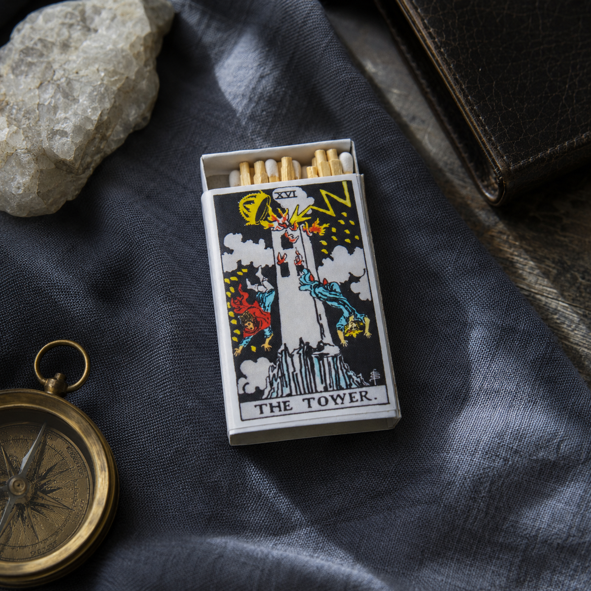 Mystery Tarot Card Matchbox, Surprise Tarot-Inspired Matchbox, Witchy Gift for Candle Lovers, Unique Spiritual Home Décor