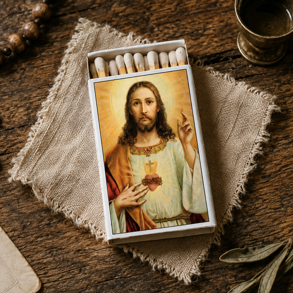 Jesus Matchbox – Christian Matches, Religious Home Décor, Faith-Inspired Gift