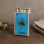 La Araña Lotería Matchbox – Mexican Bingo Matches, Spider Design, Colorful Candle Accessory