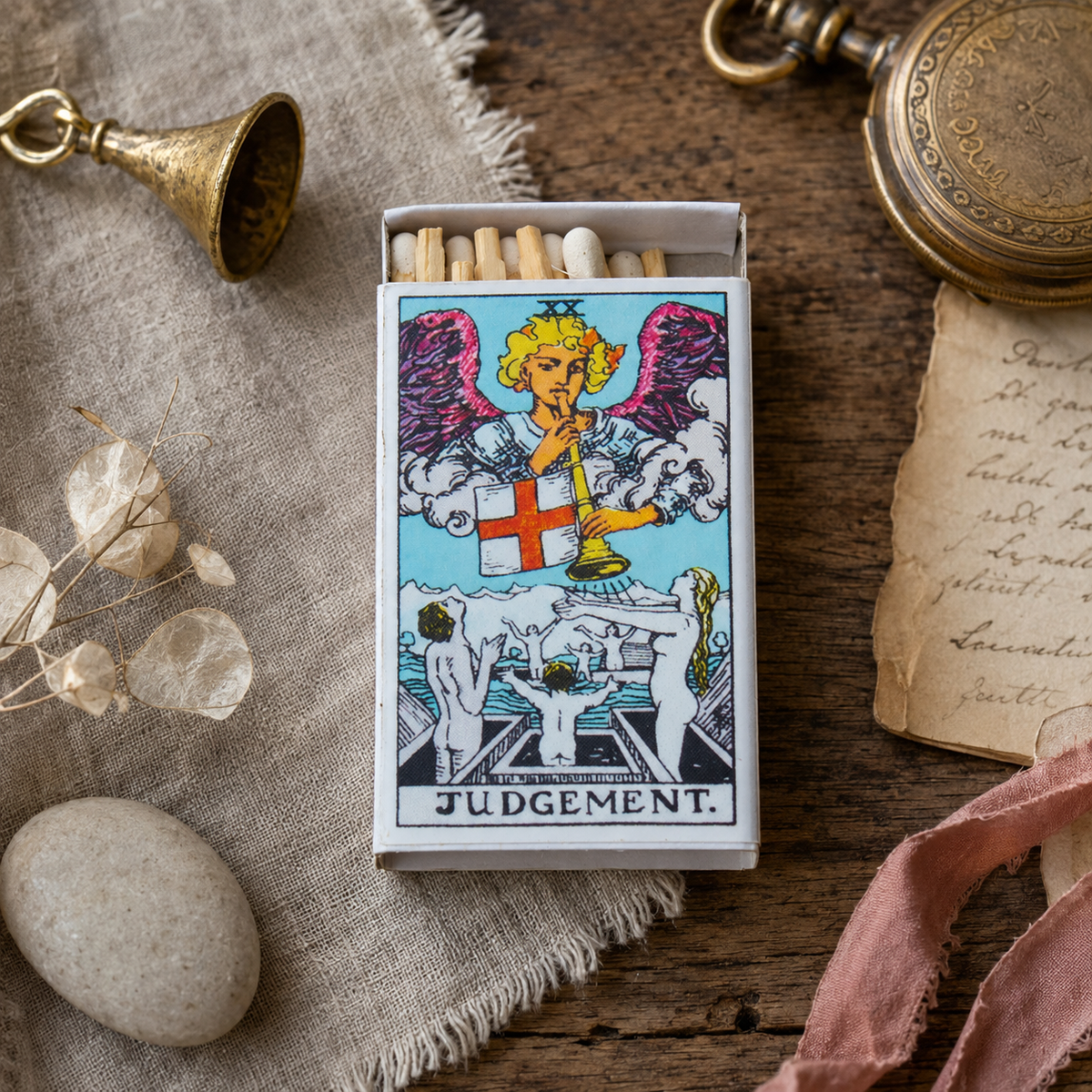 Mystery Tarot Card Matchbox, Surprise Tarot-Inspired Matchbox, Witchy Gift for Candle Lovers, Unique Spiritual Home Décor