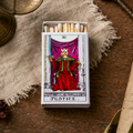 Justice Tarot Matchbox – Major Arcana Matches, Mystical Candle Accessory, Tarot Reader Gift