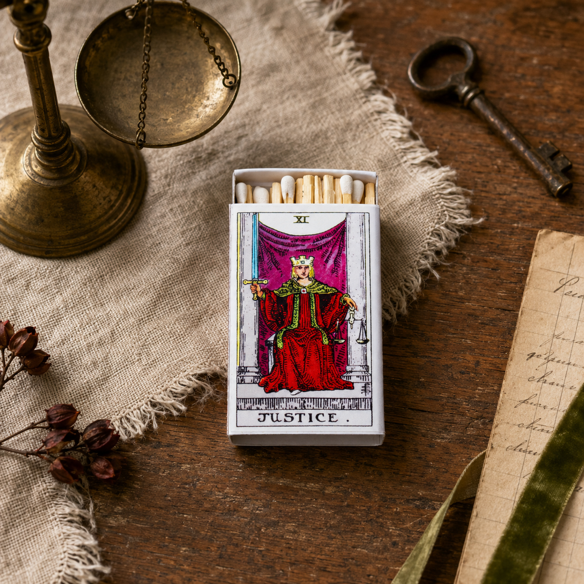 Mystery Tarot Card Matchbox, Surprise Tarot-Inspired Matchbox, Witchy Gift for Candle Lovers, Unique Spiritual Home Décor