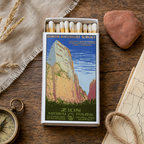Zion National Park Matchbox – Vintage Travel Poster Matches, Utah Souvenir, Outdoorsy Gift