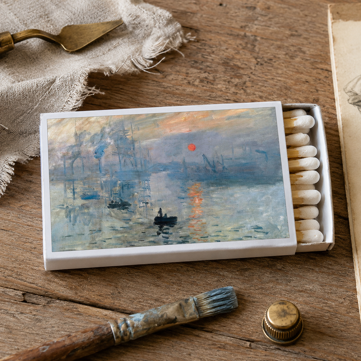 Monet Impression, Sunrise Matchbox – Impressionist Art Matches, Museum Lover Gift