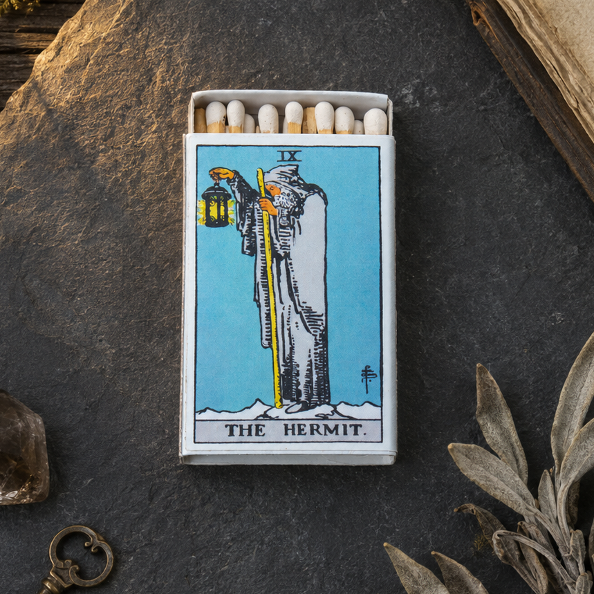 Vintage Tarot Hermit Matchbook, Mystical Occult Home Decor Accessory
