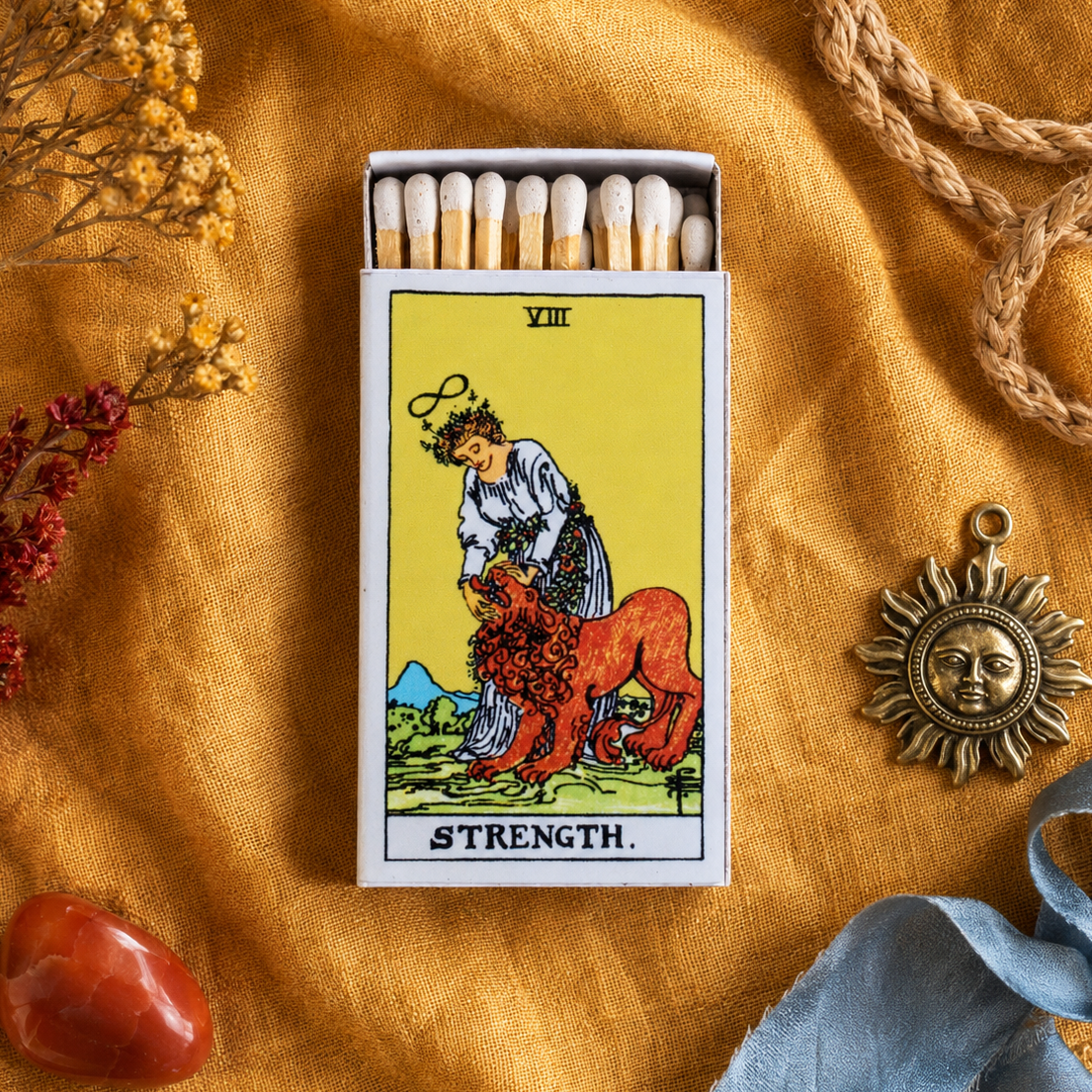 Vintage Tarot Strength Matchbook, Mystical Occult Home Decor Accessory