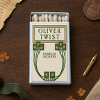 Oliver Twist Dickens Matchbook, Classic Literature Collectible, Vintage Cover (15-20 Matches)
