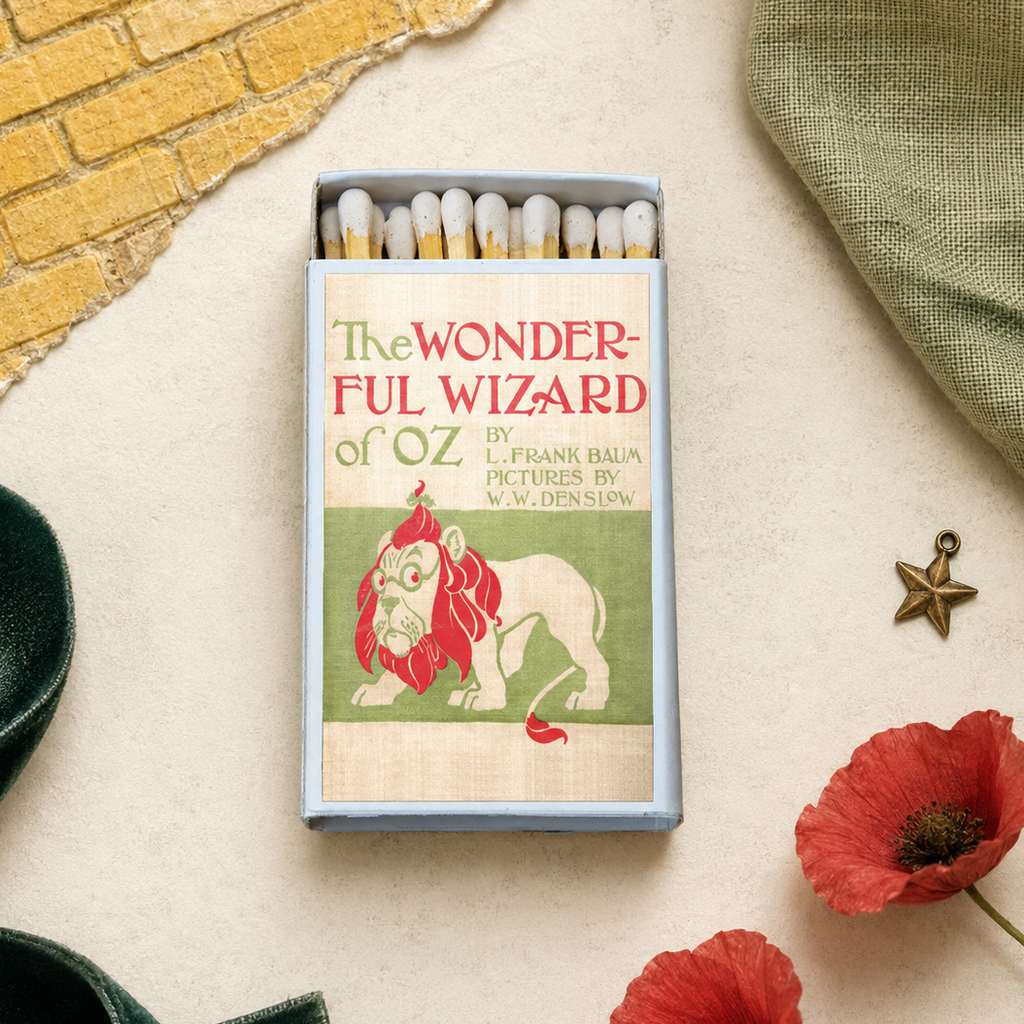 Wizard of Oz Matchbook, L. Frank Baum Book Cover, Candle Accessory (20-23 Matches)
