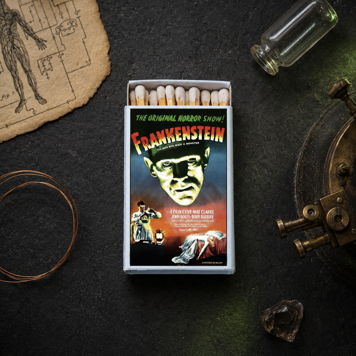 Mystery Spooky Matchbox | Intuitively Chosen Halloween & Vintage Horror Matches | Gothic Candle Matchbox Gift