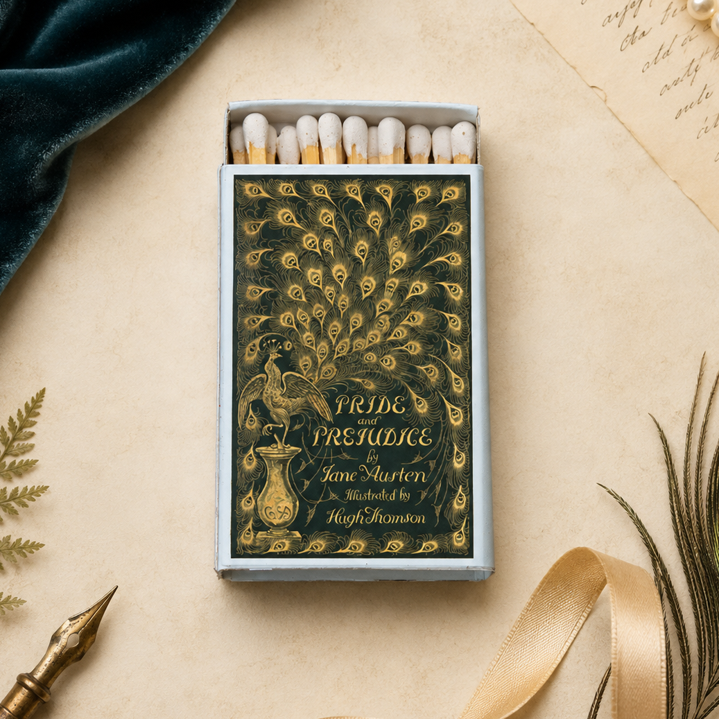 Pride and Prejudice Matchbook, Jane Austen Book Lover Gift, Candle Accessory