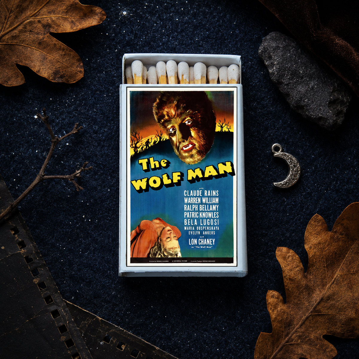 Mystery Spooky Matchbox | Intuitively Chosen Halloween & Vintage Horror Matches | Gothic Candle Matchbox Gift