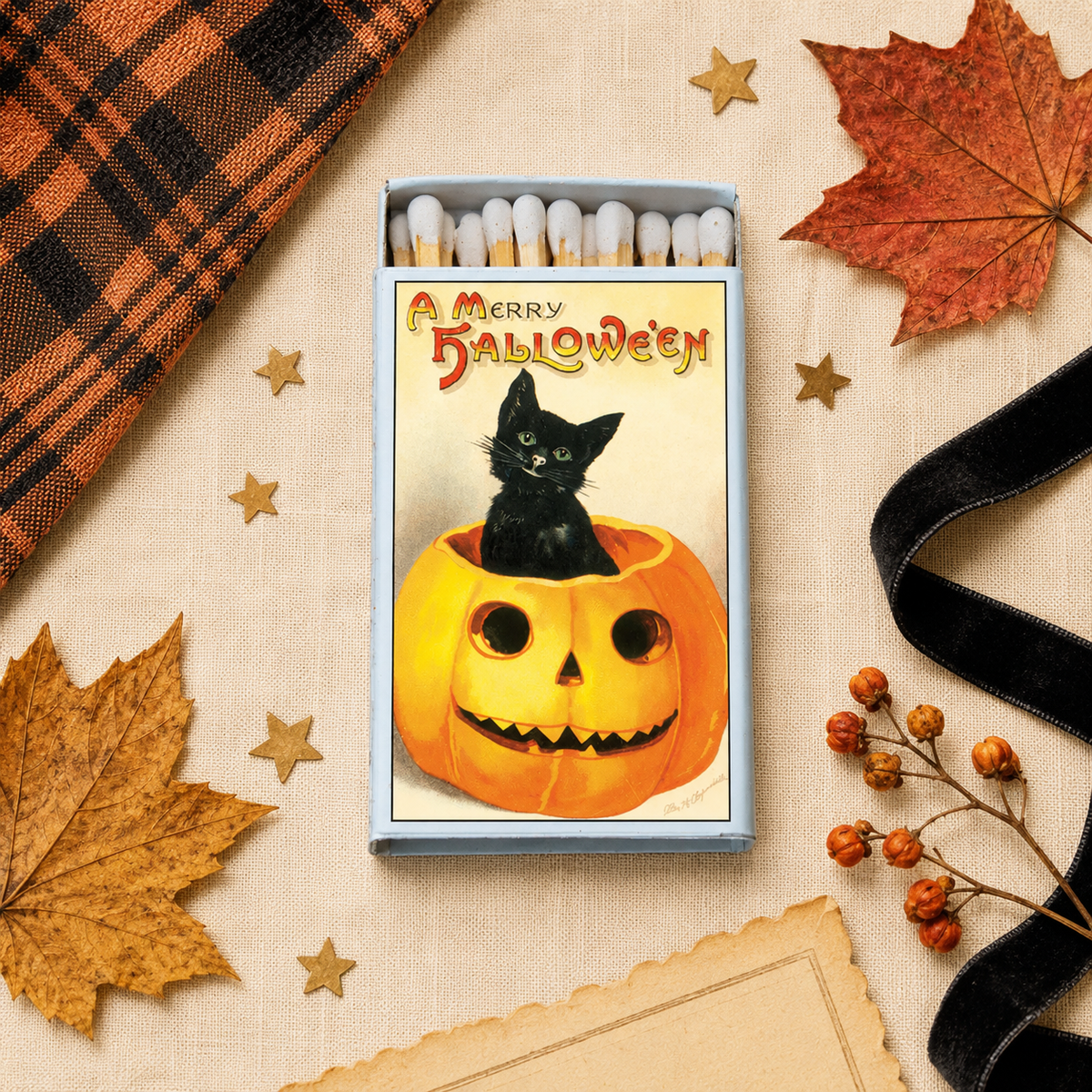 Mystery Spooky Matchbox | Intuitively Chosen Halloween & Vintage Horror Matches | Gothic Candle Matchbox Gift