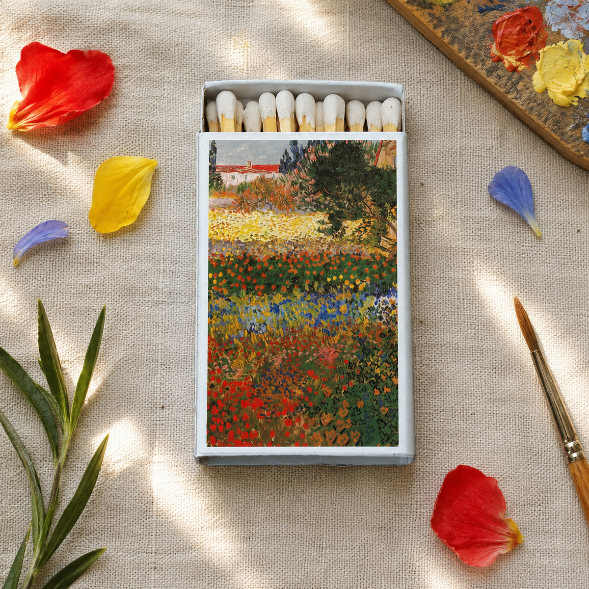 Van Gogh Floral Matchbook, Vintage Art Matchbook Cover, Flower Garden Decor, Collectible Artwork