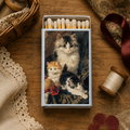 Vintage Cat with Kittens Matchbook, Feline Ephemera, Collectible Advertising Matchcover
