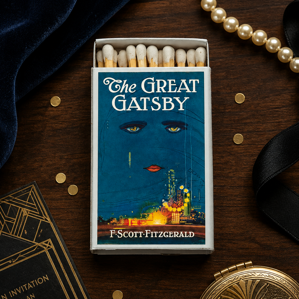 The Great Gatsby Matchbox – F. Scott Fitzgerald Literary Matches, Book Lover Gift
