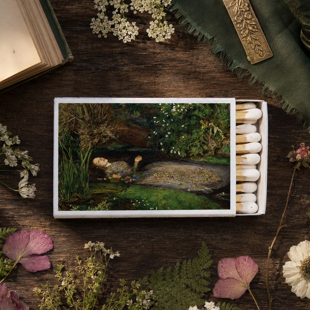 Ophelia by Millais Matchbook, Vintage Art Collectible, Pre-Raphaelite Matchbook Cover, Home Decor for Candles