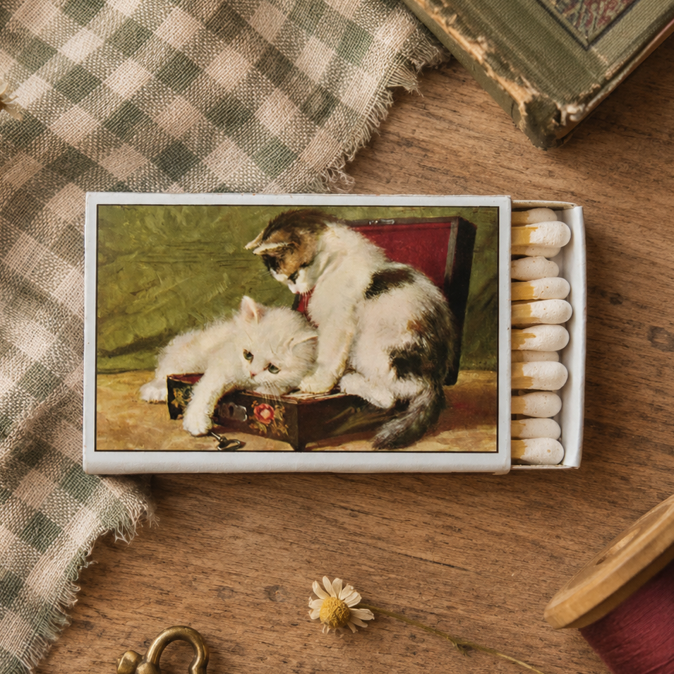 Kittens Matchbook, Vintage Cat Collectible, Retro Matchbook Cover, Cat Lover Gift, Candle & Incense Accessory, Feline Home Decor