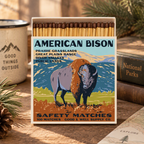 American Bison Safety Matches | Vintage Wildlife Matchbox | Buffalo Candle Matches | Rustic Cabin Decor | Made in USA