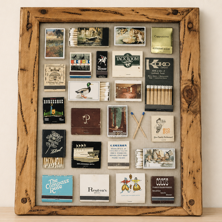 Vintage Rustic One-Of-A-Kind Matchbook Decor
