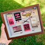 Pink Vintage Matchbook Shadow Box | Retro Wall Art Decor