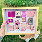 Pink Vintage Matchbook Shadow Box | Floral Retro Wall Art | 11x9 Framed Collage
