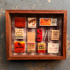 Vintage Orange Plaid Matchbook Shadow Box | Retro Hotel and Casino Wall Art | Mid-Century Bar Décor