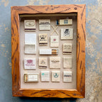 White Vintage Hotel & Casino Matchbook Shadow Box | Framed Travel Memorabilia Wall Art | Retro Hospitality Matchbook Collection