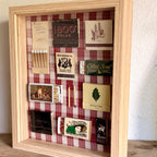 Vintage Matchbook Shadow Box Wall Art | Rustic Plaid Retro Memorabilia | 11x9 Frame