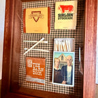 Vintage Matchbook Shadow Box | American Gothic Farmhouse Art | Rustic Restaurant Memorabilia