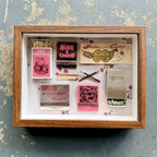 Pink Vintage Matchbook Shadow Box | Retro Wall Art Decor