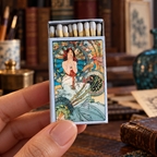 Mucha Monte Carlo Matchbox | Alphonse Mucha Art Matches | Decorative Matches for Candles & Incense | Art Nouveau Home Decor Gift