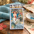 Mucha Monte Carlo Matchbox | Alphonse Mucha Art Matches | Decorative Matches for Candles & Incense | Art Nouveau Home Decor Gift