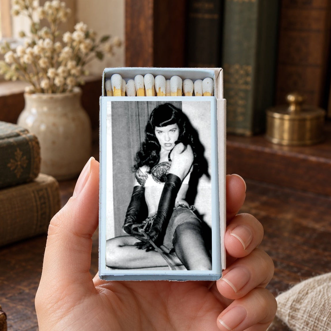 Vintage Pin-Up Icon Matchbox, Retro Glam Home Decor