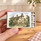 Victorian Home Matchbox | Decorative Matches for Candles & Incense | Vintage Home Decor Accessory