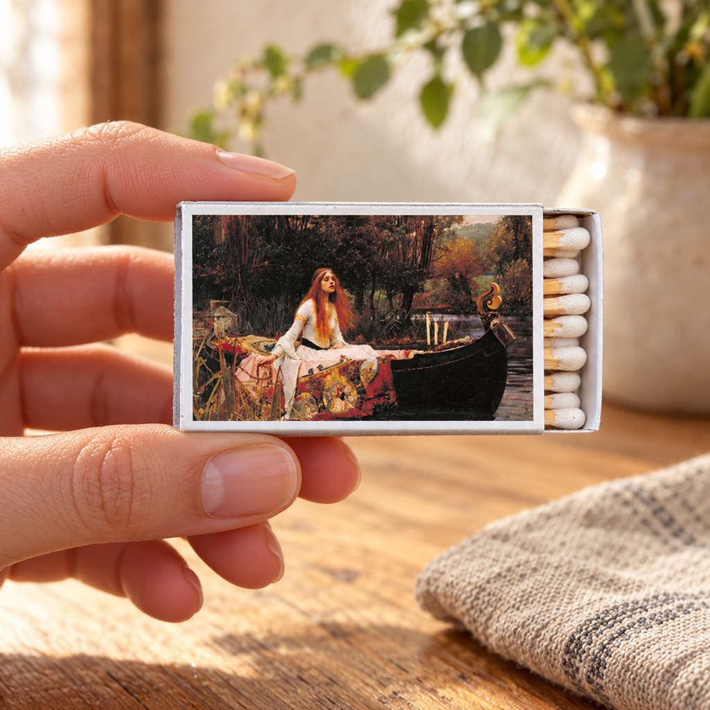 The Lady of Shalott Matchbox | Decorative Matches for Candles & Incense | Pre-Raphaelite Art Home Decor