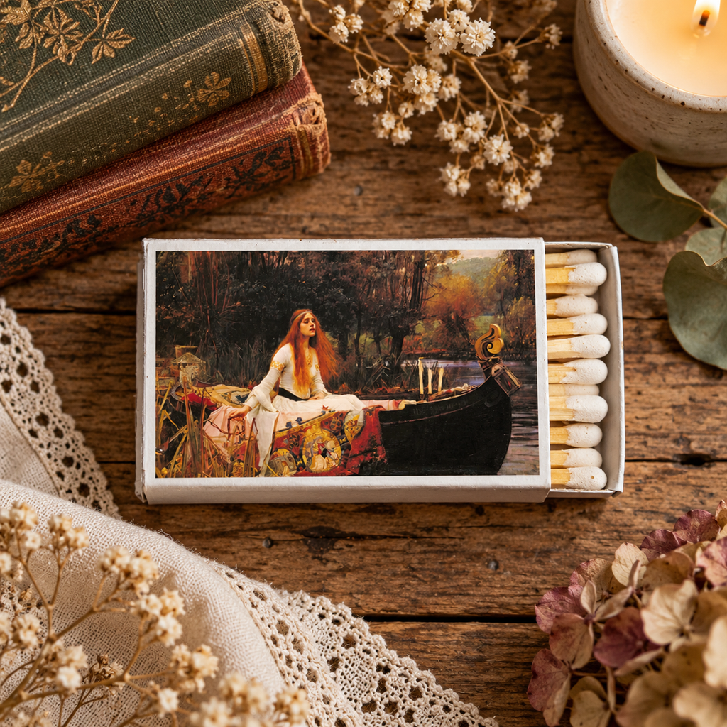 The Lady of Shalott Matchbox | Decorative Matches for Candles & Incense | Pre-Raphaelite Art Home Decor