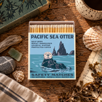 Pacific Sea Otter Safety Matches | Vintage Wildlife Matchbox | Coastal Candle Matches | Ocean Nature Decor | Made in USA