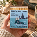 Pacific Sea Otter Safety Matches | Vintage Wildlife Matchbox | Coastal Candle Matches | Ocean Nature Decor | Made in USA